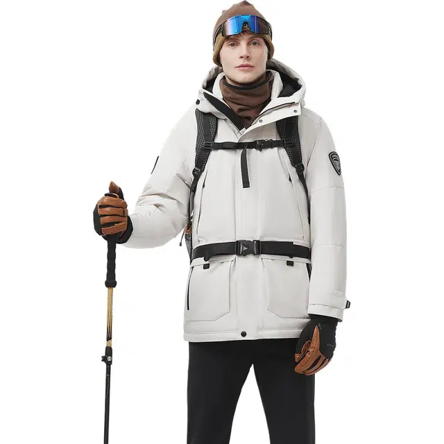 坦博尔 工装极寒防寒纯色收口袖连帽面包服羽绒服 女款