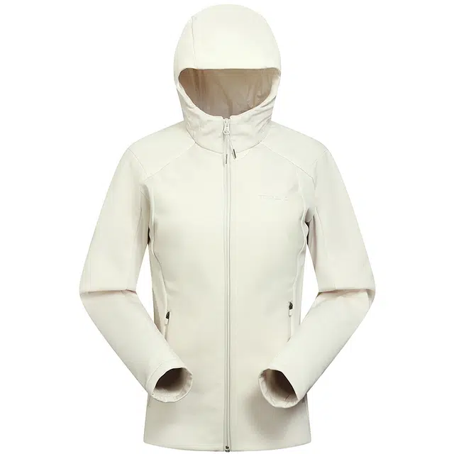 探路者  户外徒步舒适柔软亲肤 羽绒拼接  软壳衣  女款