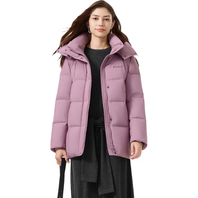 坦博尔 保暖可脱卸帽百搭通勤面包服羽绒服 女款