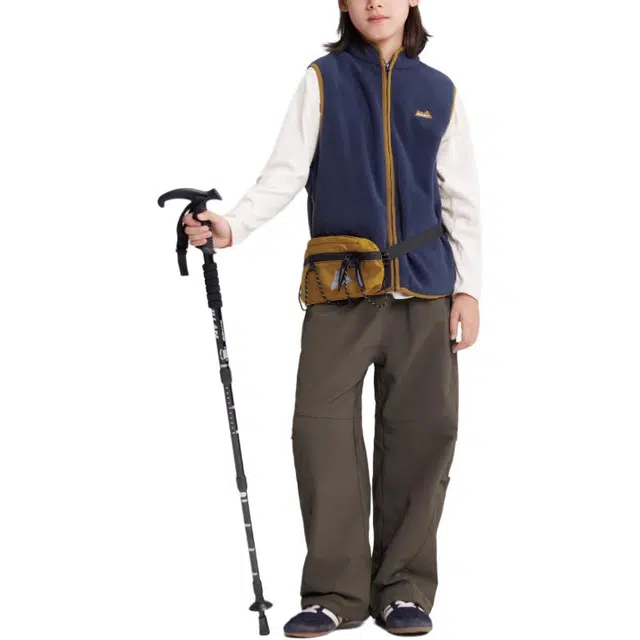 左西 绒绒裤 加绒保暖耐磨防风软壳透气工装裤 儿童款