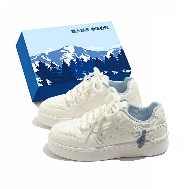 小鹿米利 百搭不累脚透气配裙子休闲运动面包鞋小白鞋 低帮 板鞋 女