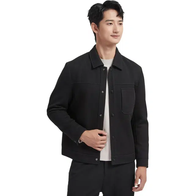 古鲨 肌理翻领商务舒适夹克外套 男款