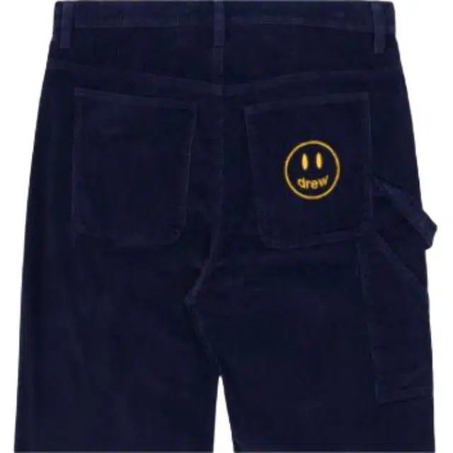 Drew House FW22 Corduroy Carpenter Pant Dark Navy Logo