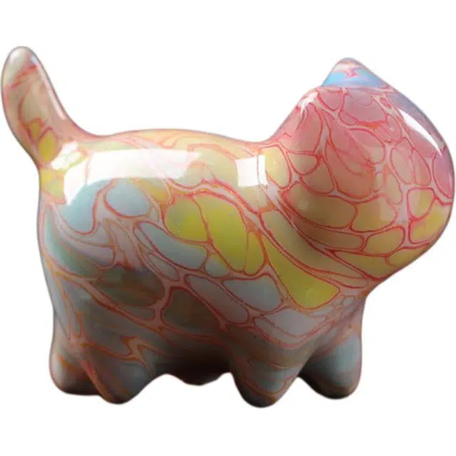 得笙陌 猫咪彩色独特自信猫国潮新中式 大漆 摆件 男女同款情侣款