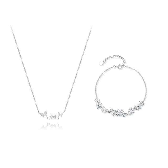 【纯银999 | 星光蝴蝶】 凤祥囍事 老凤祥 经典百搭小众设计高级感学生日常简约精致轻奢通勤极简约会温柔气质可调节锁骨链 足银 项链 女款