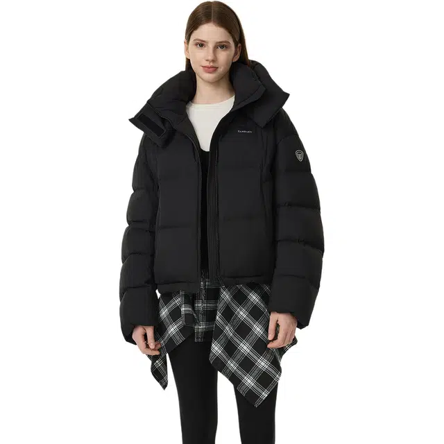 坦博尔 可脱卸帽保暖面包服纯色常规长袖通勤羽绒服 女款