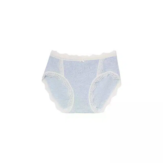 靴下物 纯棉抗菌抑菌纯色蕾丝三角内裤 女款