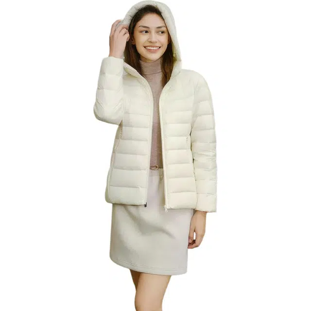 坦博尔 秋季户外运动纯色常规长袖通勤羽绒服 女款