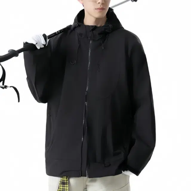 兰缪 防水防风透气耐磨登山徒步抽绳连帽潮流时尚气质户外功能舒适夹克 男女同款