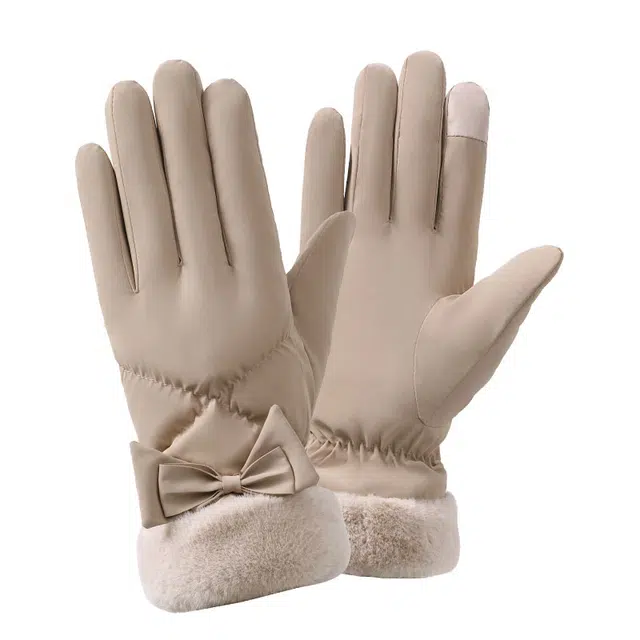 南极人 防寒骑行加绒厚可触屏户外抗寒 聚酯纤维 手套 女款