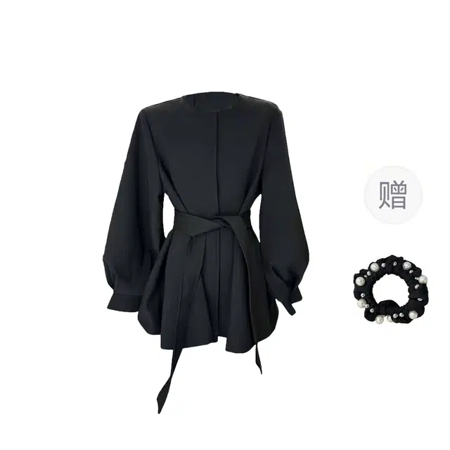 雾闪闪 西装裙灯笼袖小外套女富家千金超好看风衣 女款