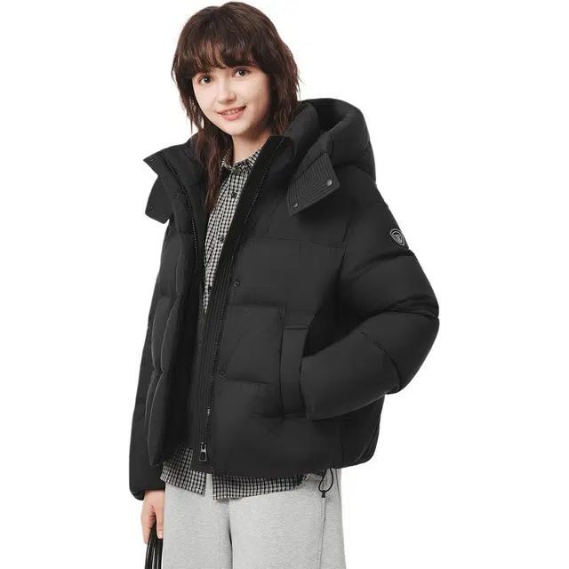 坦博尔 蓬松时尚小个子纯色常规面包长袖通勤羽绒服 女款