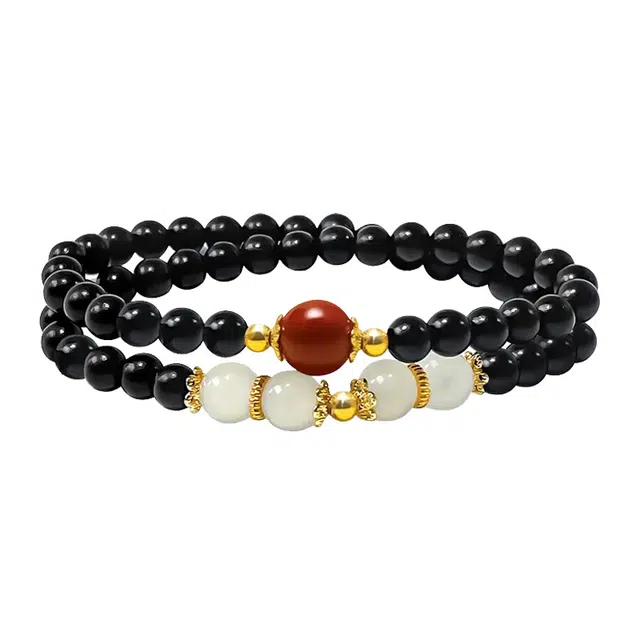 琛宬 【吉祥如意】圆珠造型 新中式国风 时尚百搭复古经典盘串消除负面情绪 弹力可调节#好运 黑檀 手串 男女同款情侣款