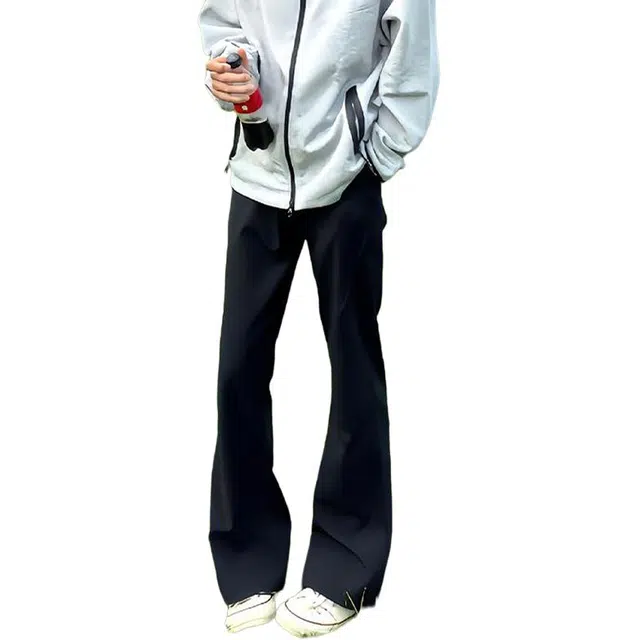 黑马漫画 微喇直筒裤男春秋季美式显瘦裤子修身西装裤 男女同款