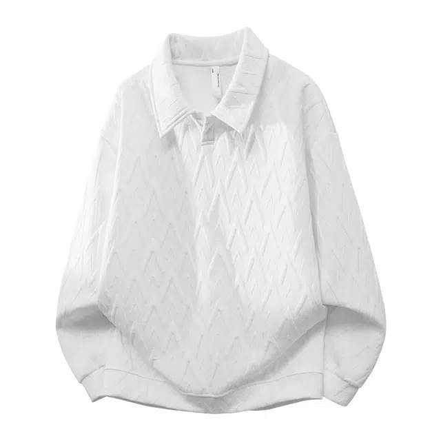 马员外 纯色秋季翻领纽扣潮流上衣百搭长袖卫衣 男女同款