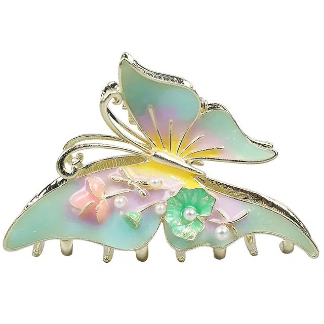 彤彤兔 中国风古典琵琶蝴蝶抓夹盘发发饰后脑勺夹子#好运 锌合金 发夹 女款