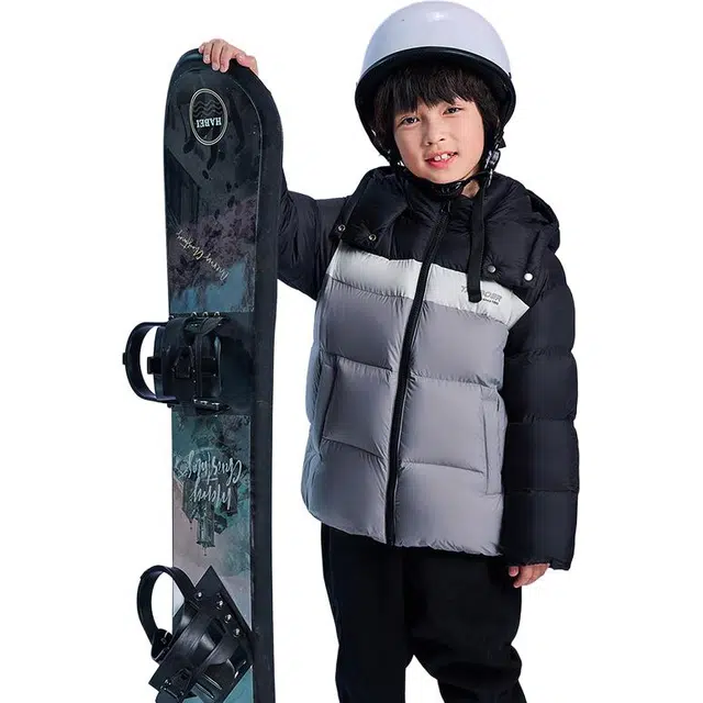 坦博尔 撞色拼接加厚防风直筒休闲风面包服羽绒服 女款