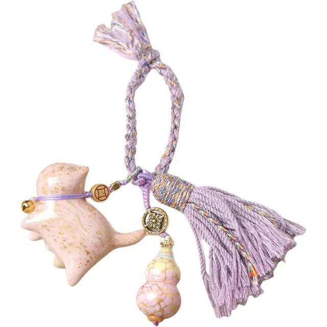 得笙陌 招财猫自信猫咪葫芦转运手机挂包包挂车挂精致#好运 大漆 挂件 男女同款情侣款