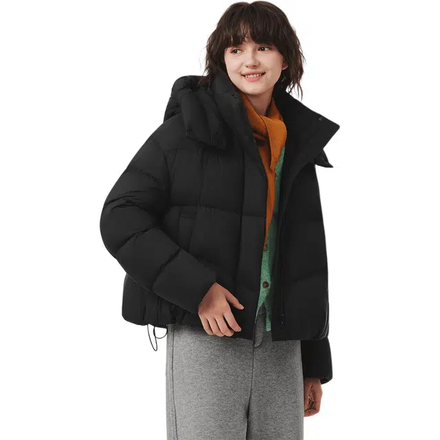 坦博尔 云感云朵泡芙轻暖蓬松纯色常规面包长袖通勤羽绒服 女款