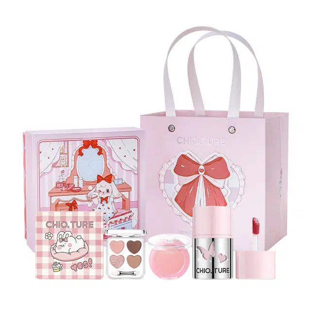 稚优泉 美美兔彩妆礼盒 易上色自然持久哑光清透素颜气色保湿提亮肤色滋润均匀肤色修饰轮廓