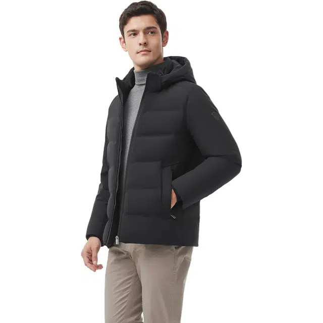 坦博尔 可脱卸帽无缝压胶短款纯色潮羽绒服 女款