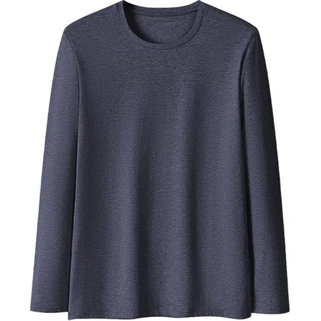 健将 保暖防寒发热纯色普通圆领修身简约打底衣 男款