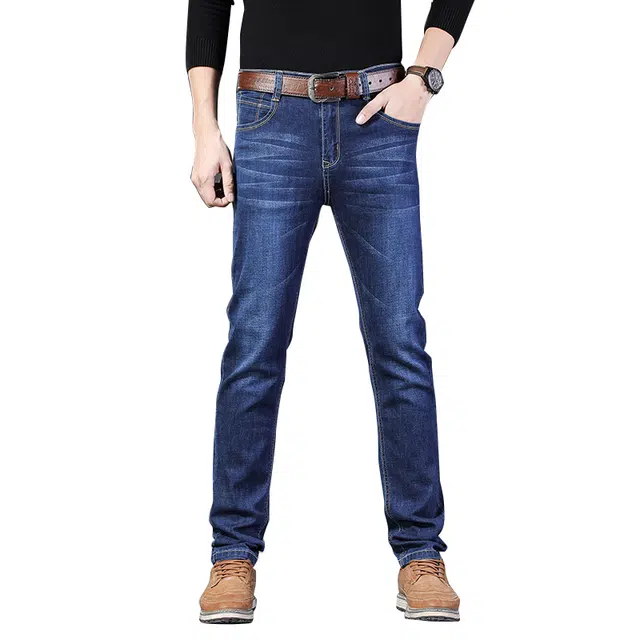 老爷车 春秋男原色复古水洗长裤一裤多穿男士廓形直筒牛仔裤 男款