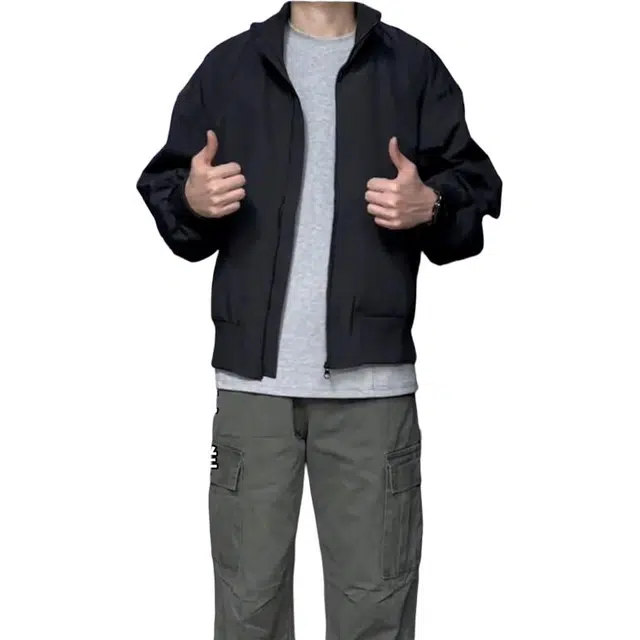 黑马漫画 美式廓形立领外套男款秋季短款飞行教练夹克 男女同款