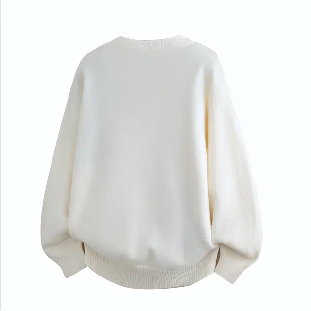 吾皇猫 韩系潮牌慵懒星星撞色设计软糯舒适圆领套头宽松内搭加厚保暖休闲日常打底长袖针织衫毛衣 男女同款