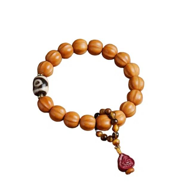 茂琼 平安顺遂新中式国风时尚复古文玩盘完念珠鲨鱼背京八棱配饰弥勒佛时尚潮流精品#好运 猴头核桃 手串 男款