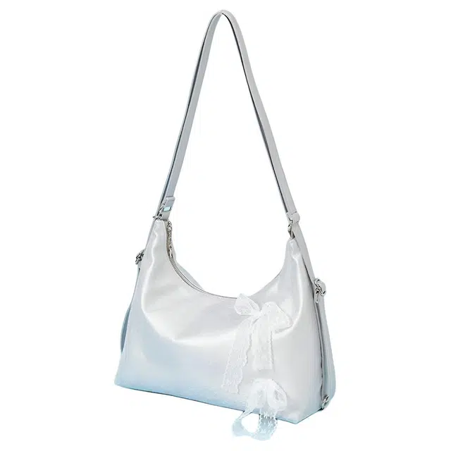 三福 波点蕾丝 甜美气质 超纤拼织物 单肩包 女款 多色