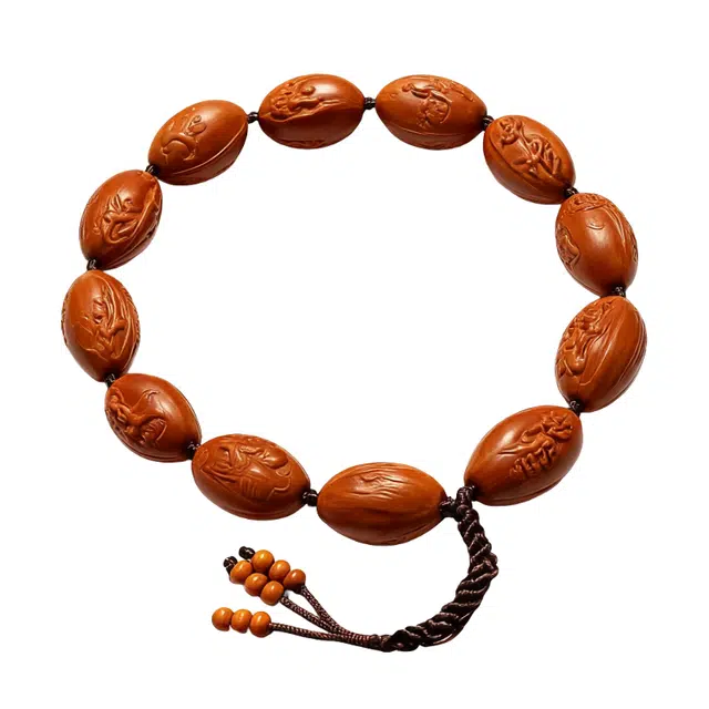 仙园韵 国风高级感吉祥好运时尚小众设计精致文玩盘串 橄榄核 手串 男款