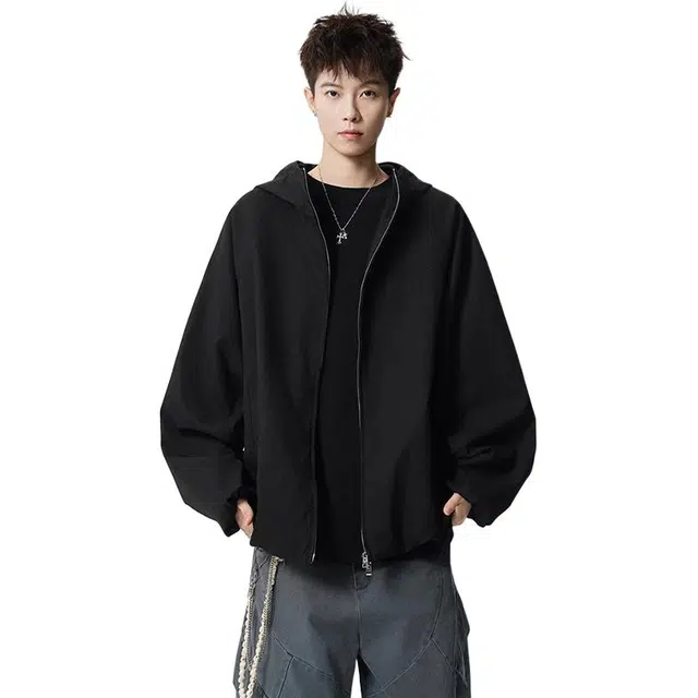 佐菲利 美式复古潮牌翻领高街情侣休闲拼接夹克外套 男女同款