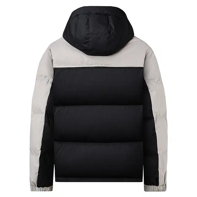 与狼共舞 石墨烯蓄热锁温科技 时尚格纹肌理撞色拼接加绒高充绒抗寒户外防风连帽厚款外套羽绒服 男款