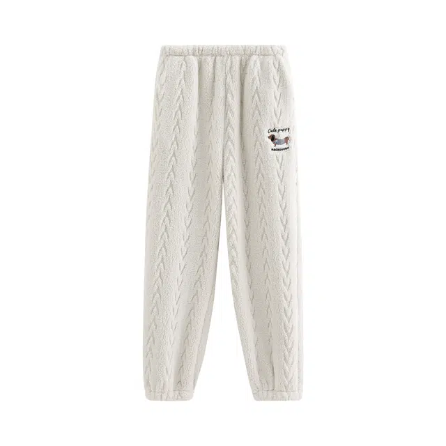 芬腾 女士冬季加绒加厚珊瑚绒长裤冬天保暖大码家居裤单裤睡裤 女款