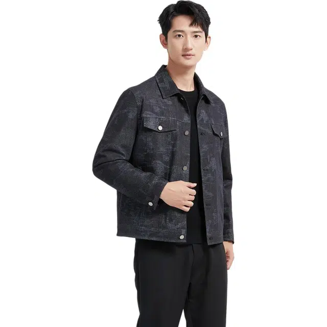 古鲨 商务修身翻领舒适百搭夹克外套 男款