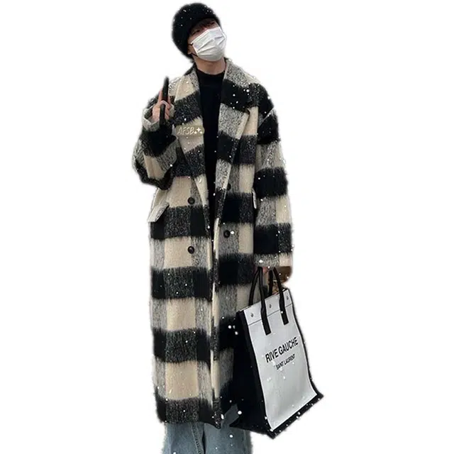 艾梵斯贝 高品质轻奢时尚简约加长款高个子韩版秋冬高级感休闲商务绅士日常通勒百搭英伦风双排扣大口袋修身西装领大衣 男女同款