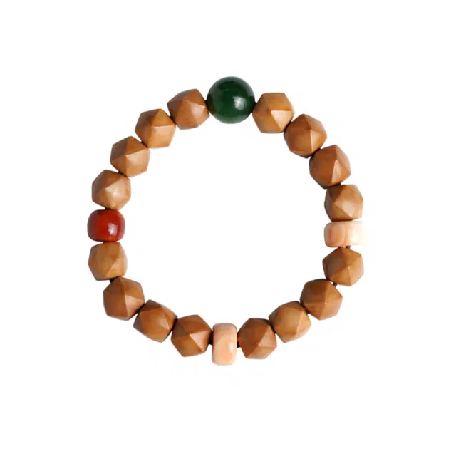 茂琼 招财进宝文玩雕刻唐八棱盘玩单圈核复古时尚百搭简约设计高级轻奢盘玩工艺手工雕刻文玩盘玩念珠 猴头核桃 手串 男女同款情侣款