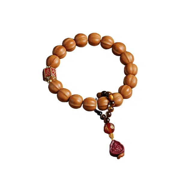 茂琼 招财进宝潮风鲨鱼背京八棱弥勒佛佛珠文玩念珠复古典雅笑纳百福吉祥如意#好运 猴头核桃 手串 男款