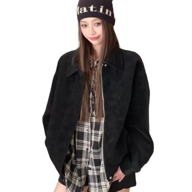 兰缪 复古麂皮绒设计感雪花皮美拉德巴恩风秋季宽松翻领休闲夹克 女款