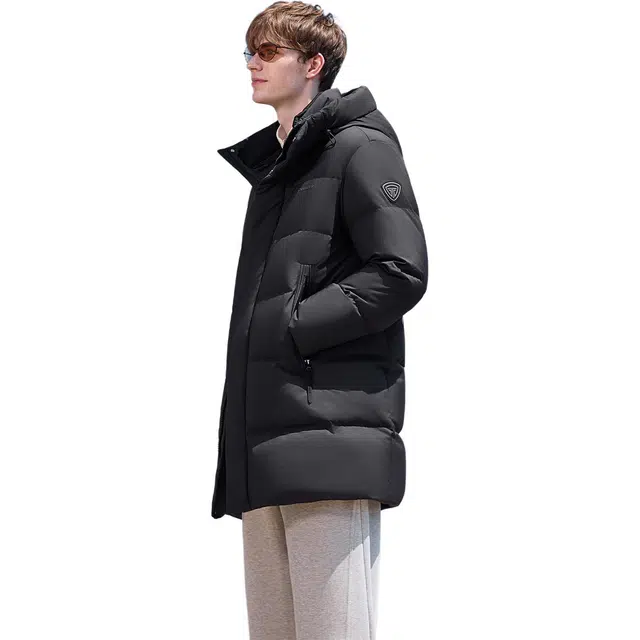 坦博尔 连帽云朵泡芙廓形中长款常规面包长袖休闲风羽绒服 女款