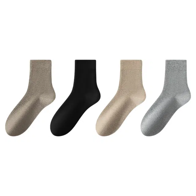 潞优野 百搭防臭吸汗无骨保暖厚袜子男士休闲中筒袜 男款