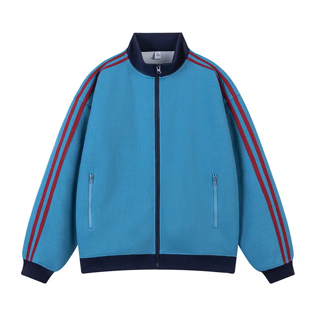 马员外 复古美式条纹运动立领舒适百搭夹克外套 男款