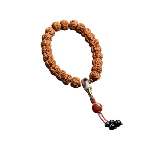 茂琼 国潮风格新中式文玩盘玩念珠精品龙纹藏式天珠文玩复古设计单圈高级感文玩盘玩#好运 金刚菩提 手串 男款