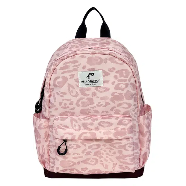 單倉 逛街日常通勤百搭学院风大容量轻便耐磨豹纹 牛津布 双肩包 女款 多色