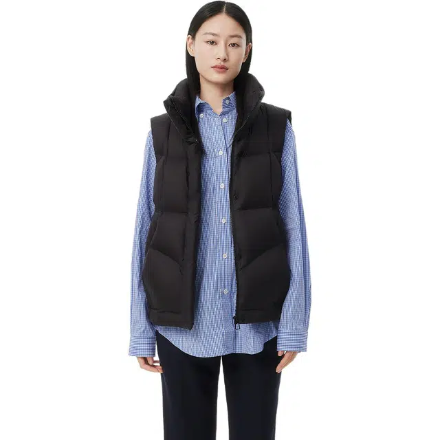 坦博尔 时尚叠穿立领纯色通勤马甲羽绒服 女款
