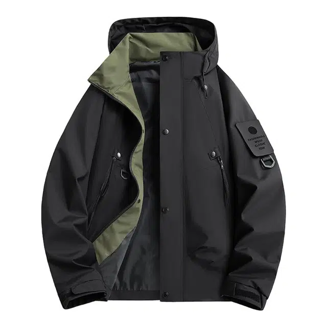 马员外 潮流休闲户外防水防风运动连帽百搭时尚宽松夹克外套 男款