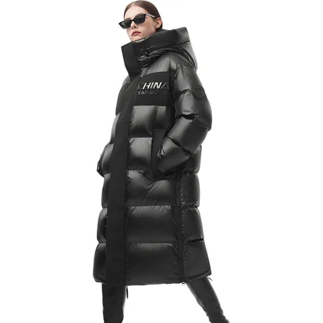 坦博尔 长款抗寒鹅绒纯色常规长袖通勤羽绒服 女款