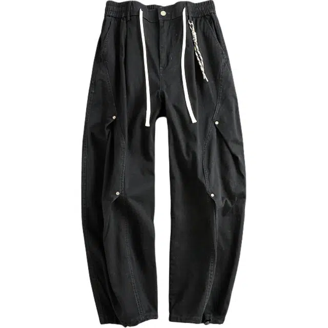 宫奴 日系复古潮牌设计感水洗宽松阔腿休闲弯刀工装裤 男女同款