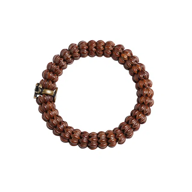 茂琼 招财进宝财源滚滚新中式国潮文玩紫雕刻莲花座藏式盘玩佛珠单圈原籽复古典雅气质手工雕刻高级精致文玩好运 紫金鼠 手串 男款